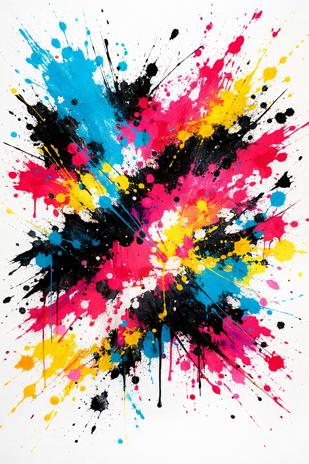 CMYK ink splatter — graphic design