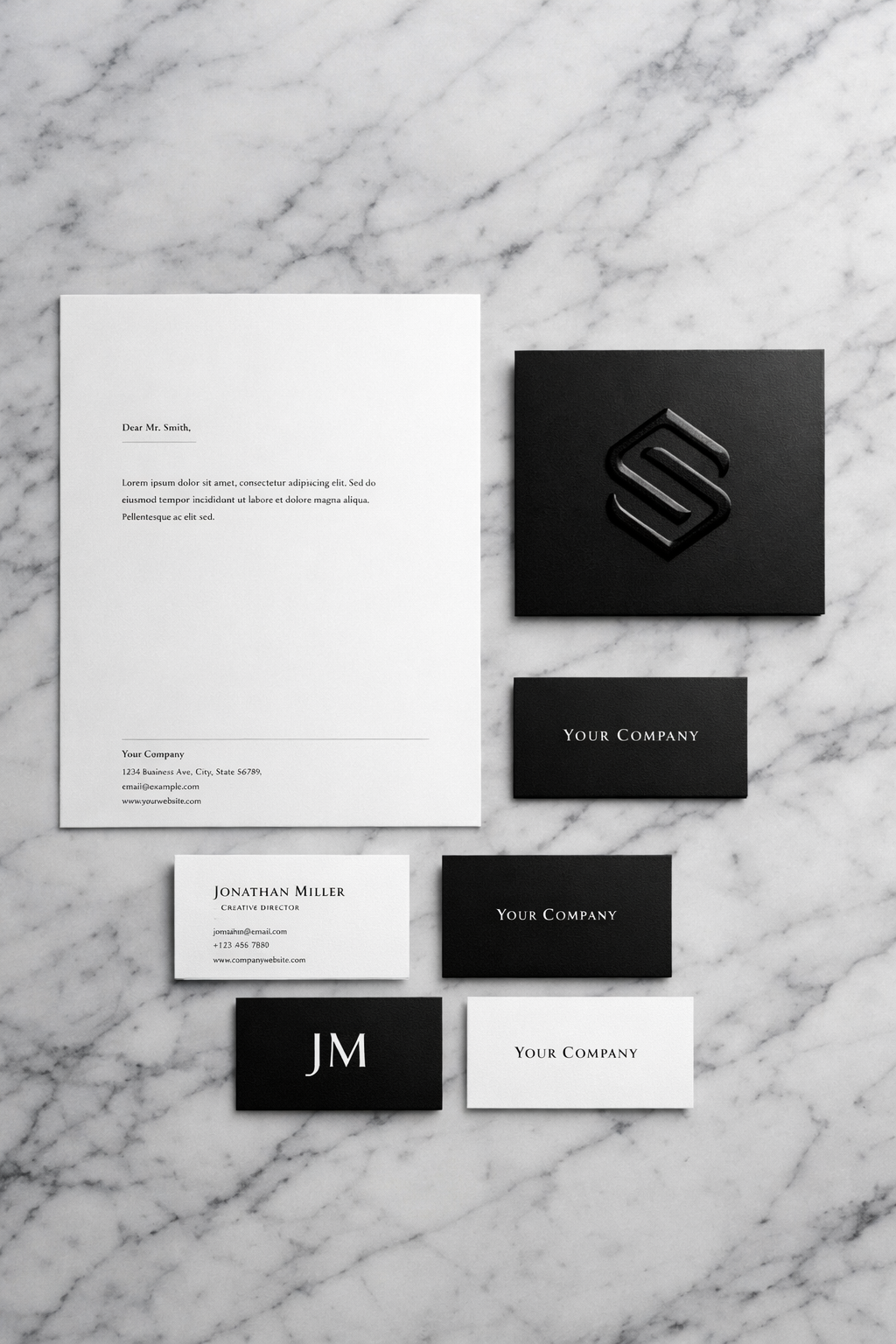 Printed business cards and stationery